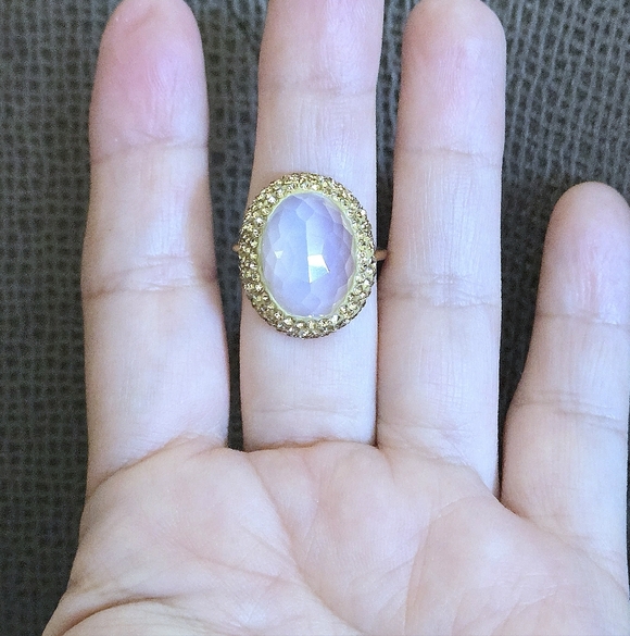 Zeyzey Faceted Opaque Moonstone🌙 Statement Ring💍 - Picture 13 of 16